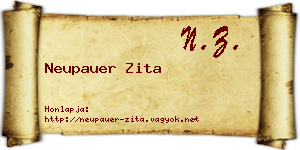 Neupauer Zita névjegykártya